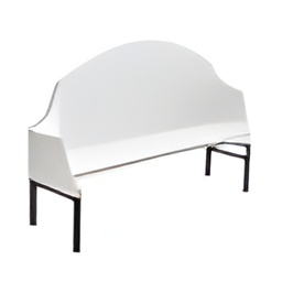 generated: a white plastic bench with a high arched back #4